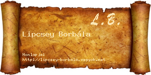 Lipcsey Borbála névjegykártya