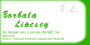 borbala lipcsey business card